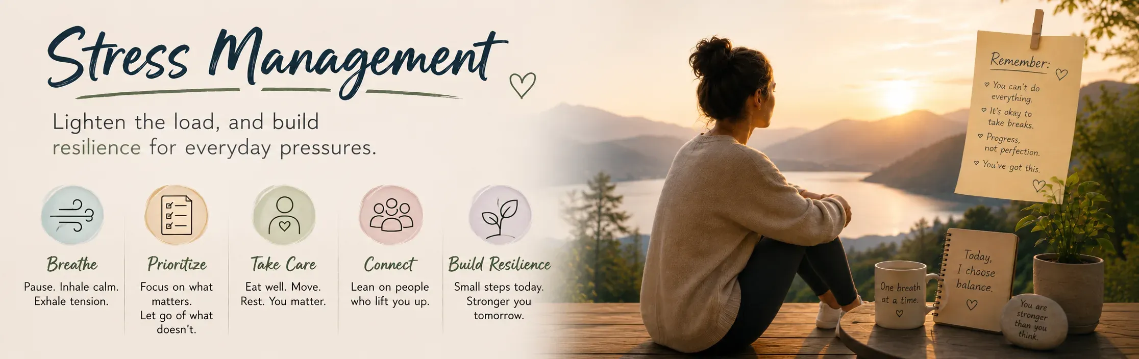 A restful, uncluttered scene representing stress management counseling